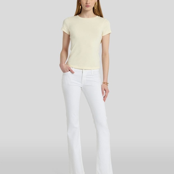 7 For All Mankind Denim - 7 For All Mankind Tailorless Broken Twill Original Bootcut White Jeans Womens 26